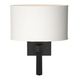 Hubbardton Forge 2010 Black Natural Anna Shade (SF) Beacon Hall Oval Drum Shade Sconce