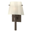 Hubbardton Forge 2010 Bronze Ivory Art Glass (CC) Beacon Hall Half Cone Glass Sconce