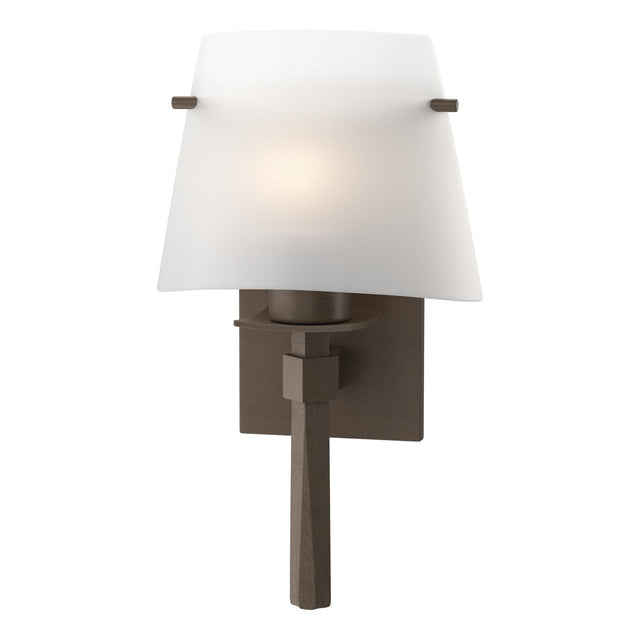Hubbardton Forge 2010 Bronze Opal Glass (GG) Beacon Hall Half Cone Glass Sconce