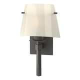 Hubbardton Forge 2010 Natural Iron Ivory Art Glass (CC) Beacon Hall Half Cone Glass Sconce