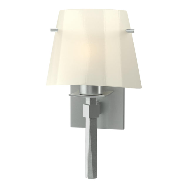 Hubbardton Forge 2010 Vintage Platinum Ivory Art Glass (CC) Beacon Hall Half Cone Glass Sconce
