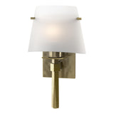 Hubbardton Forge 2010 Modern Brass Opal Glass (GG) Beacon Hall Half Cone Glass Sconce