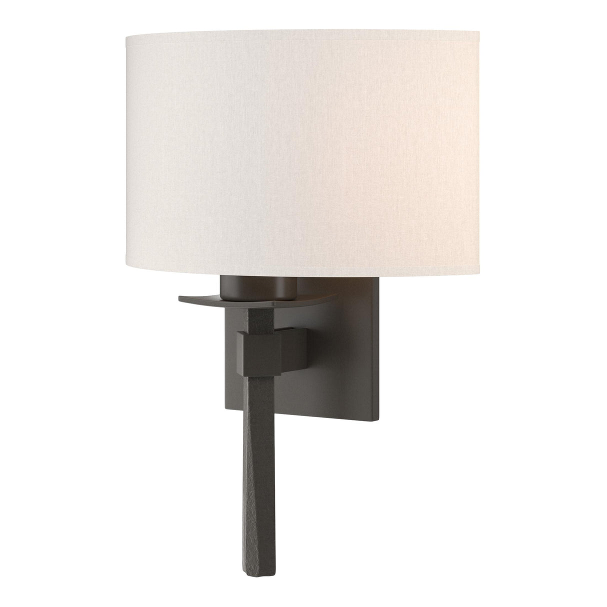 Hubbardton Forge 2022 Dark Smoke Flax Shade (SE) Beacon Hall Half Drum Shade Sconce