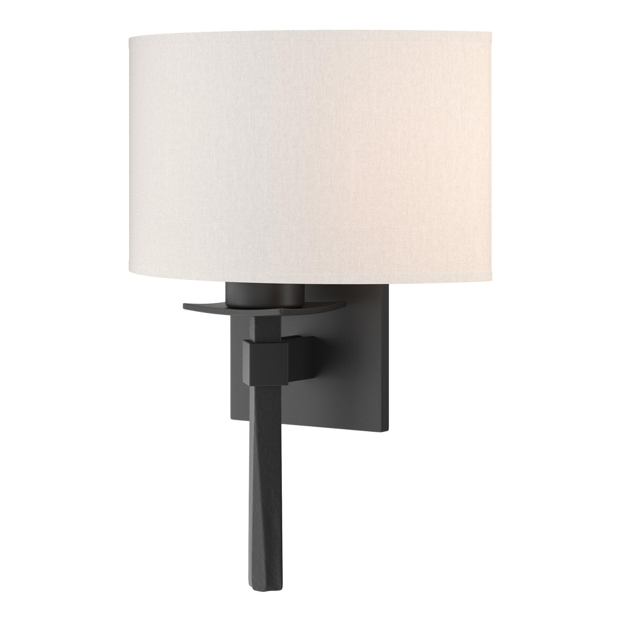 Hubbardton Forge 2022 Black Flax Shade (SE) Beacon Hall Half Drum Shade Sconce