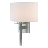 Hubbardton Forge 2022 Vintage Platinum Natural Anna Shade (SF) Beacon Hall Half Drum Shade Sconce