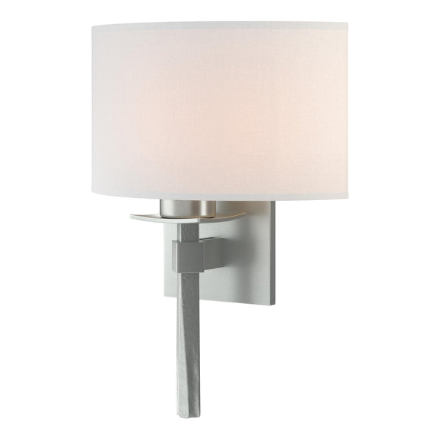 Hubbardton Forge 2022 Vintage Platinum Natural Anna Shade (SF) Beacon Hall Half Drum Shade Sconce