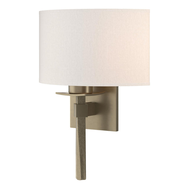 Hubbardton Forge 2022 Soft Gold Flax Shade (SE) Beacon Hall Half Drum Shade Sconce