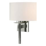 Hubbardton Forge 2022 Sterling Flax Shade (SE) Beacon Hall Half Drum Shade Sconce