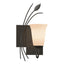 Hubbardton Forge 2003 Dark Smoke Opal Glass (GG) Left Forged Leaf Sconce