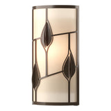 Hubbardton Forge 2016 Bronze White Art Glass (BB) Alison's Leaves Sconce