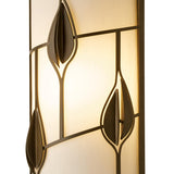 Hubbardton Forge 2016 Dark Smoke White Art Glass (BB) Alison's Leaves Sconce