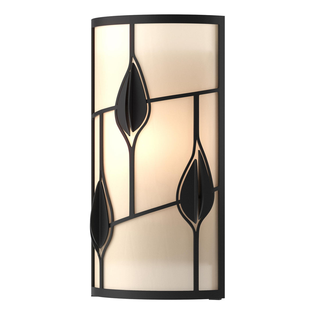 Hubbardton Forge 2016 Black White Art Glass (BB) Alison's Leaves Sconce