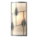 Hubbardton Forge 2016 Vintage Platinum White Art Glass (BB) Alison's Leaves Sconce