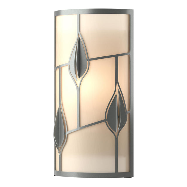 Hubbardton Forge 2016 Vintage Platinum White Art Glass (BB) Alison's Leaves Sconce