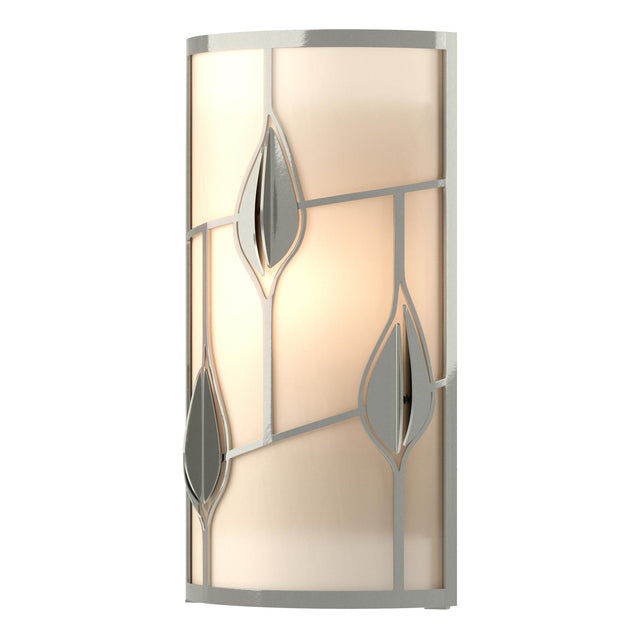 Hubbardton Forge 2016 Sterling White Art Glass (BB) Alison's Leaves Sconce