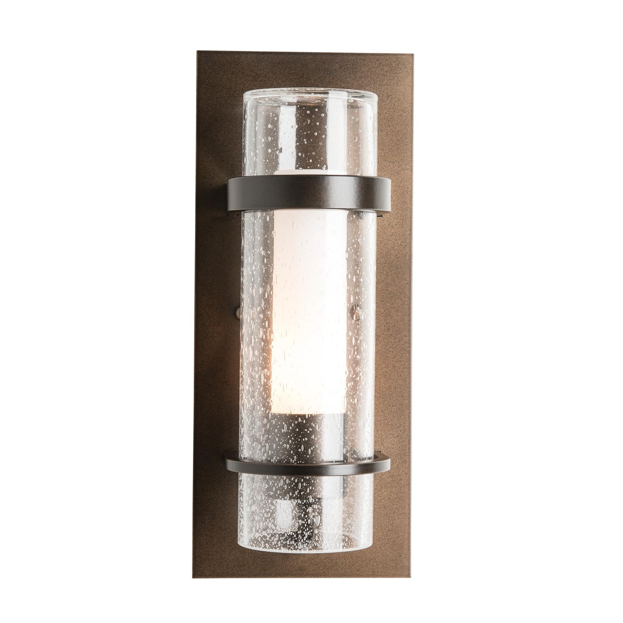 Hubbardton Forge 2020 Bronze Seeded Glass with Opal Diffuser (ZS) Torch Indoor Sconce