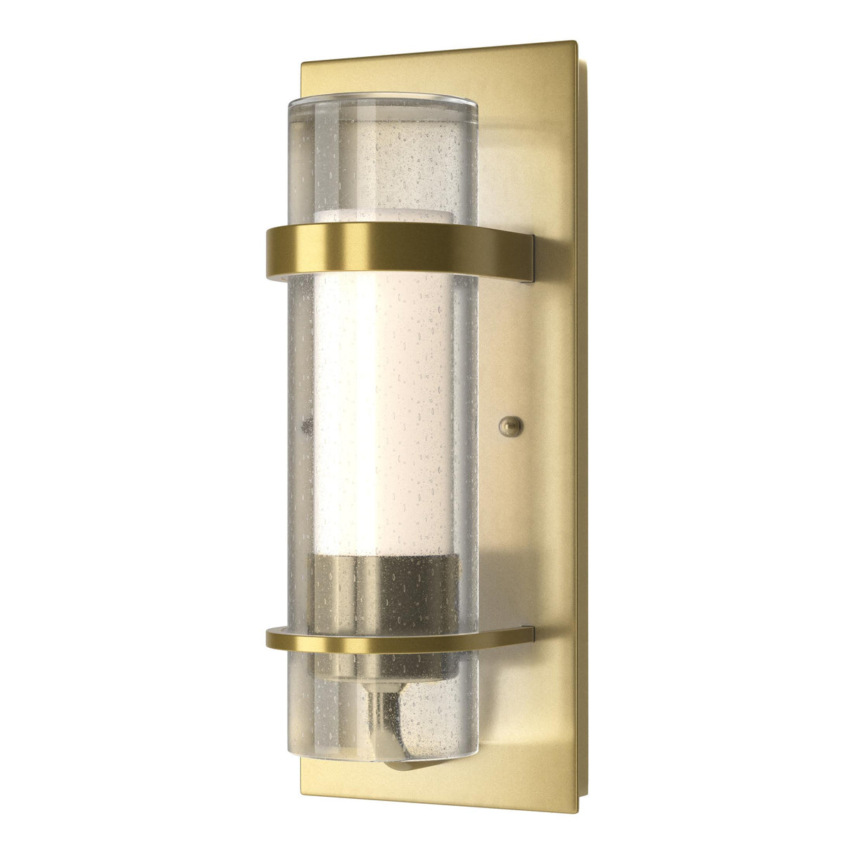Hubbardton Forge 2020 Modern Brass Seeded Glass with Opal Diffuser (ZS) Torch Indoor Sconce