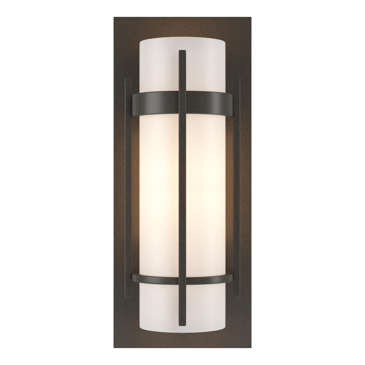 Hubbardton Forge 1999 Dark Smoke Opal Glass (GG) Banded with Bar Sconce