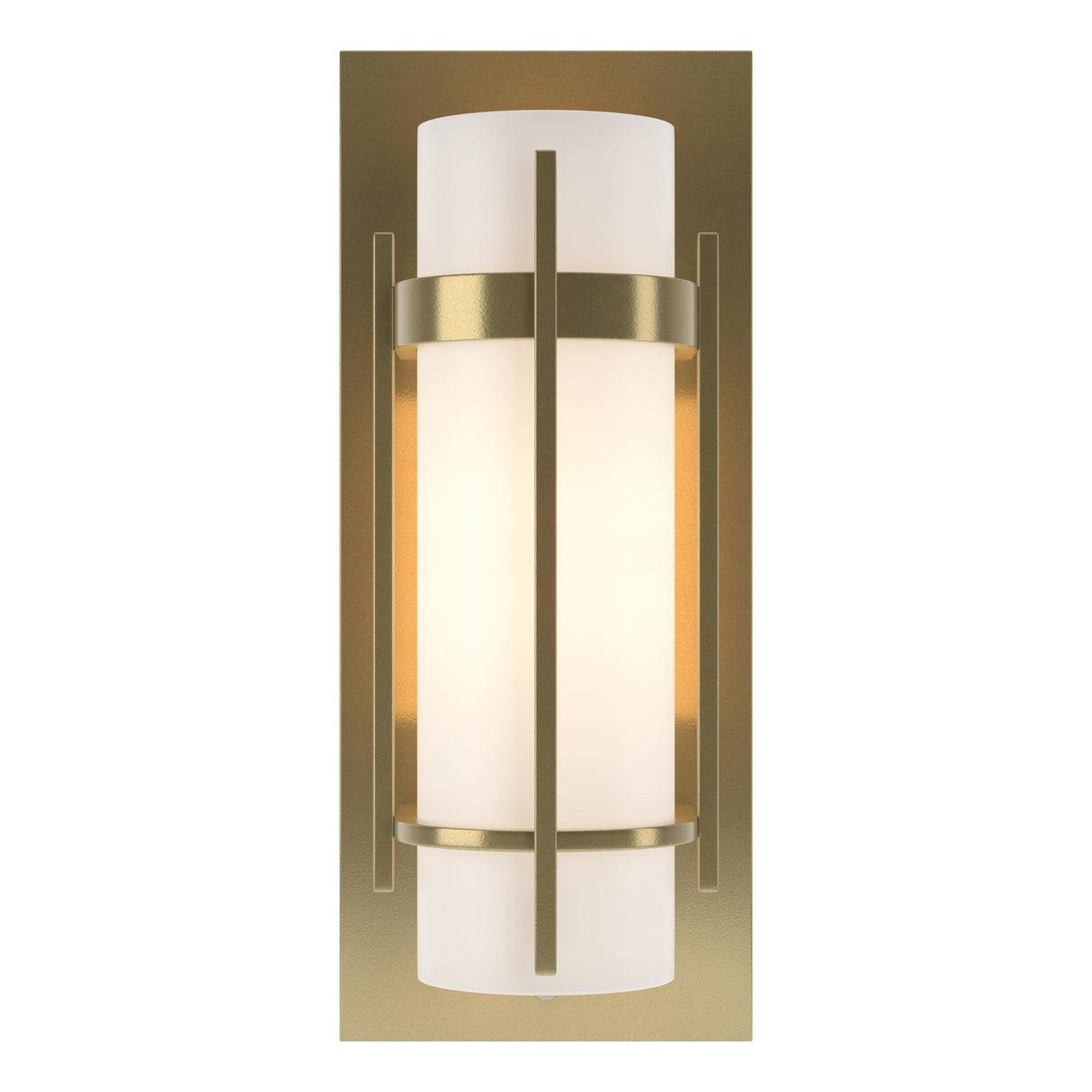 Hubbardton Forge 1999 Modern Brass Opal Glass (GG) Banded with Bar Sconce