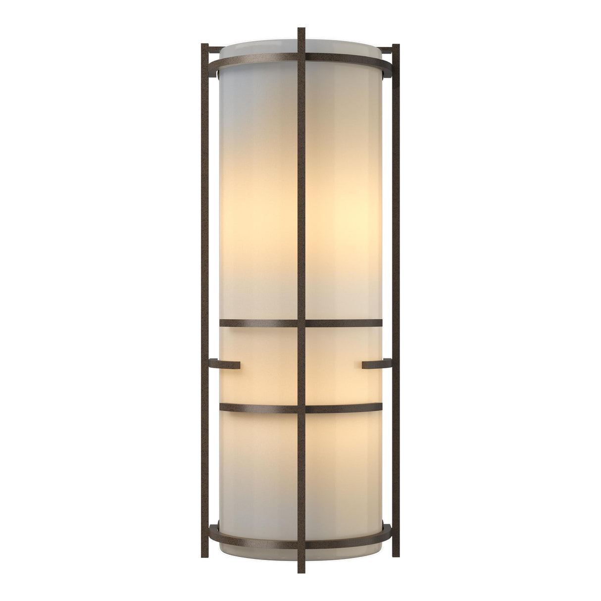Hubbardton Forge 2004 Bronze Ivory Art Glass (CC) Extended Bars Sconce
