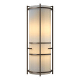 Hubbardton Forge 2004 Bronze Ivory Art Glass (CC) Extended Bars Sconce