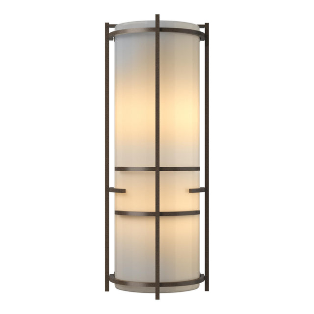 Hubbardton Forge 2004 Bronze Ivory Art Glass (CC) Extended Bars Sconce