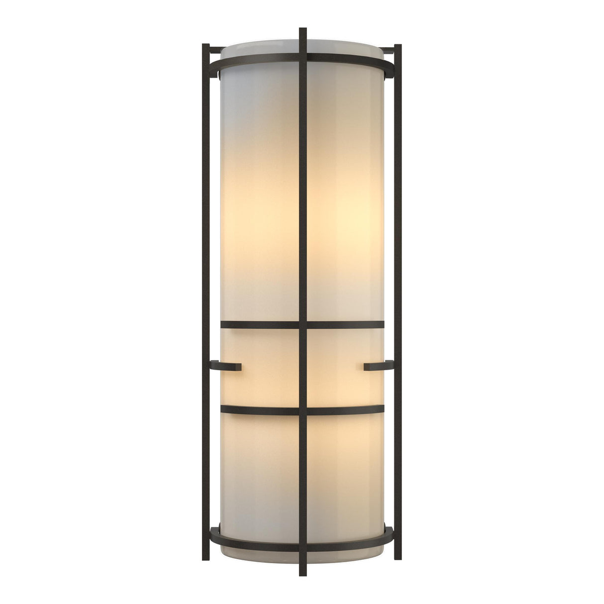 Hubbardton Forge 2004 Dark Smoke Ivory Art Glass (CC) Extended Bars Sconce