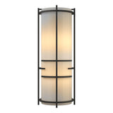 Hubbardton Forge 2004 Natural Iron Ivory Art Glass (CC) Extended Bars Sconce
