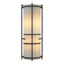 Hubbardton Forge 2004 Natural Iron Ivory Art Glass (CC) Extended Bars Sconce