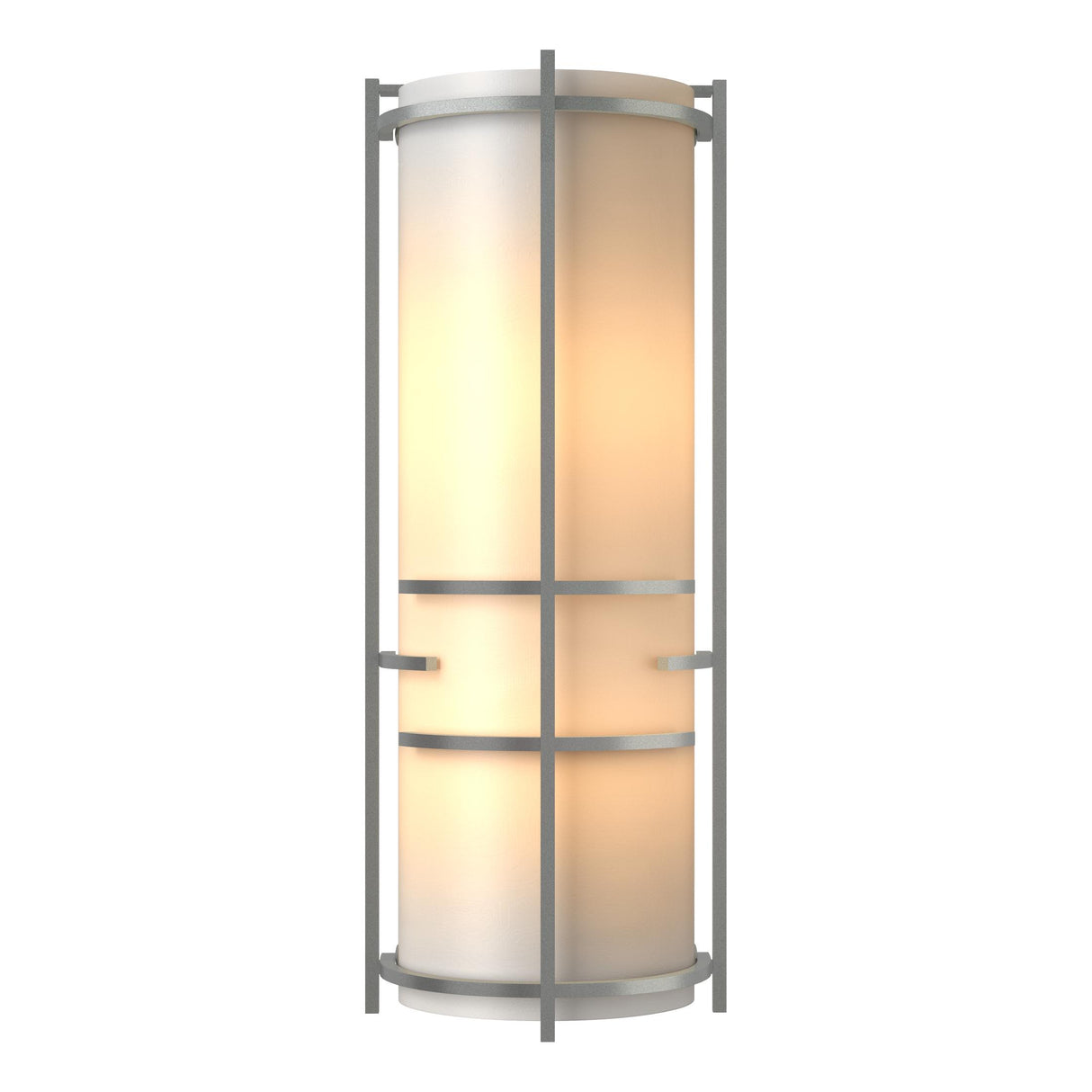Hubbardton Forge 2004 Vintage Platinum White Art Glass (BB) Extended Bars Sconce