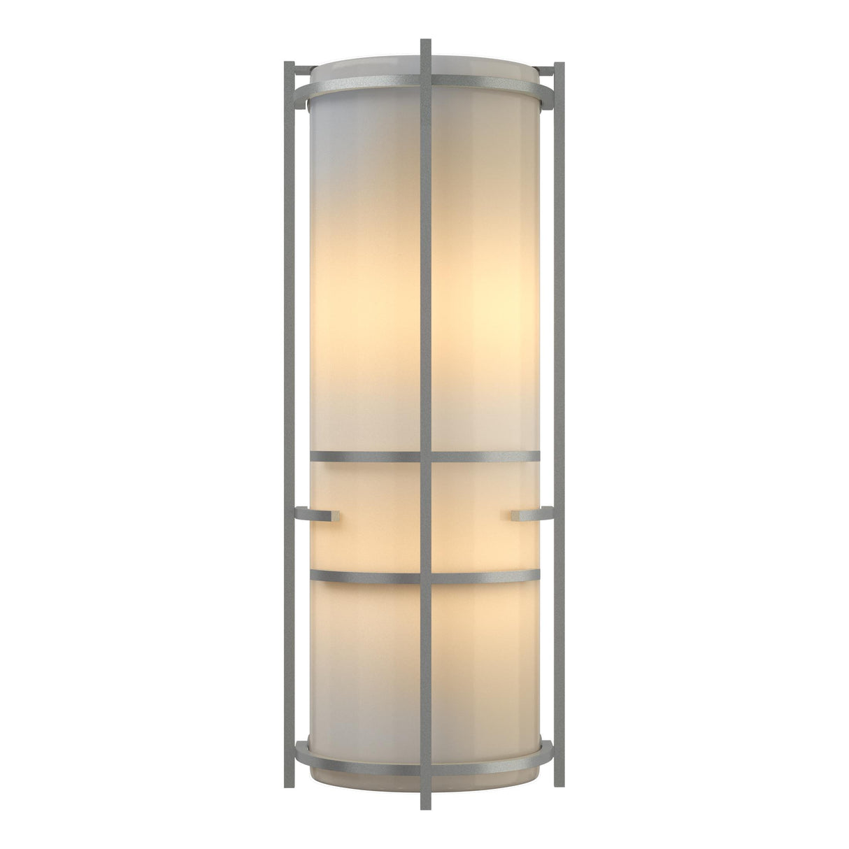 Hubbardton Forge 2004 Vintage Platinum Ivory Art Glass (CC) Extended Bars Sconce