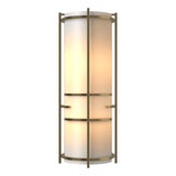 Hubbardton Forge 2004 Modern Brass White Art Glass (BB) Extended Bars Sconce