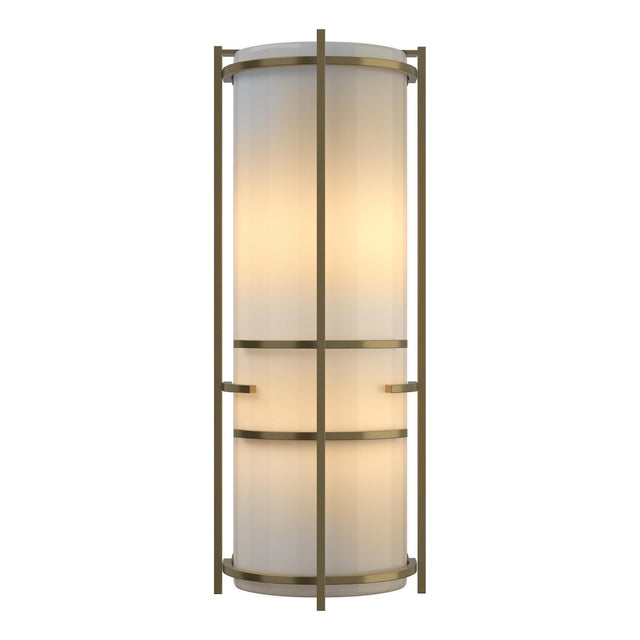 Hubbardton Forge 2004 Modern Brass Ivory Art Glass (CC) Extended Bars Sconce