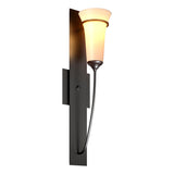 Hubbardton Forge 2001 Black Opal Glass (GG) Banded Wall Torch Sconce