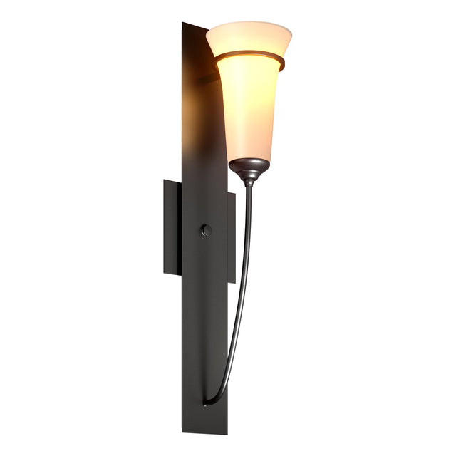 Hubbardton Forge 2001 Black Opal Glass (GG) Banded Wall Torch Sconce