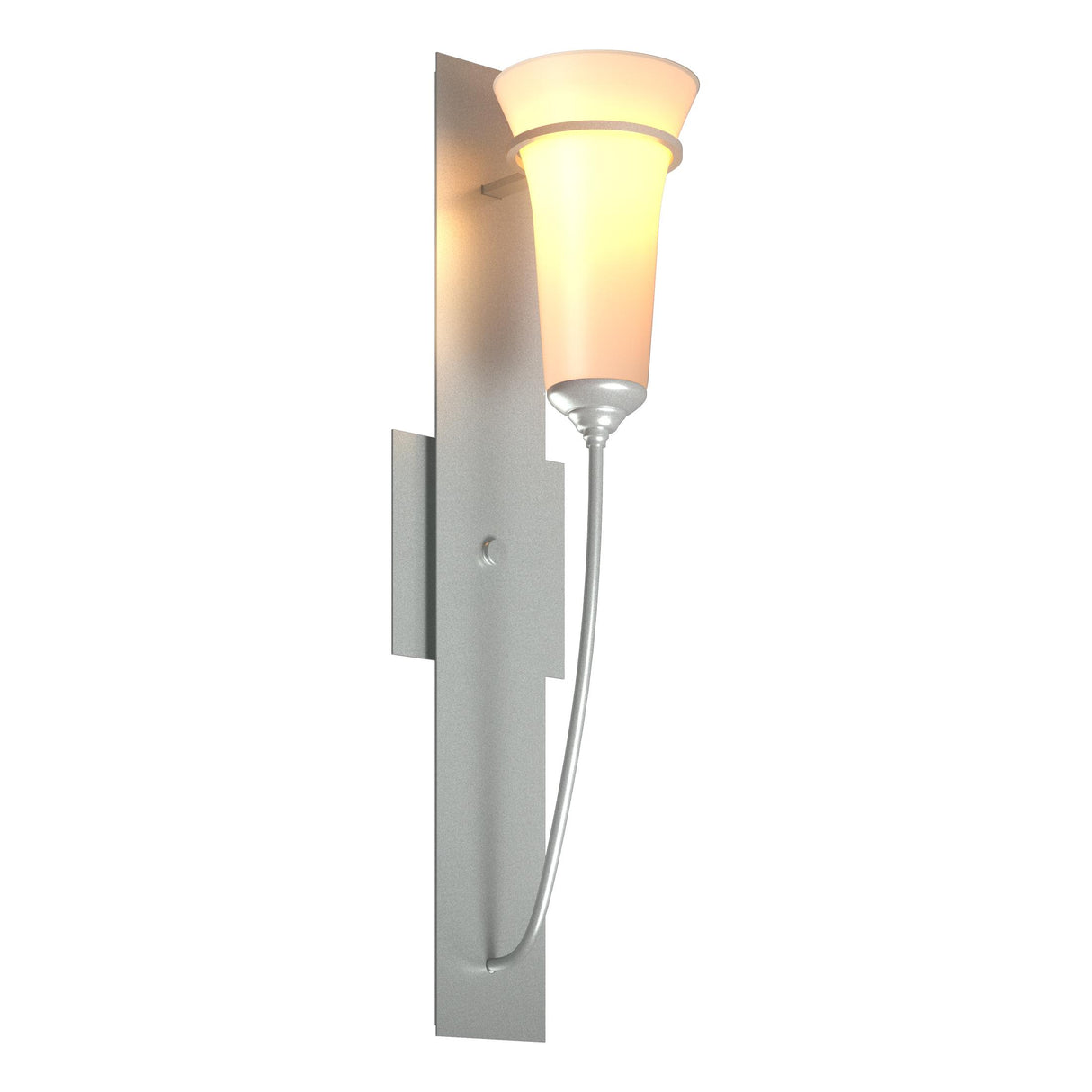 Hubbardton Forge 2001 Vintage Platinum Opal Glass (GG) Banded Wall Torch Sconce