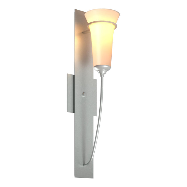 Hubbardton Forge 2001 Vintage Platinum Opal Glass (GG) Banded Wall Torch Sconce