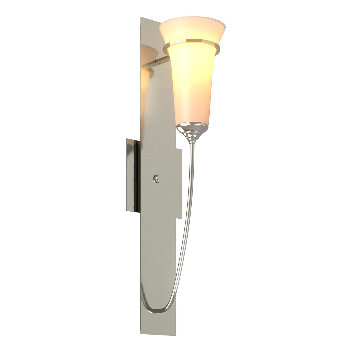 Hubbardton Forge 2001 Sterling Opal Glass (GG) Banded Wall Torch Sconce