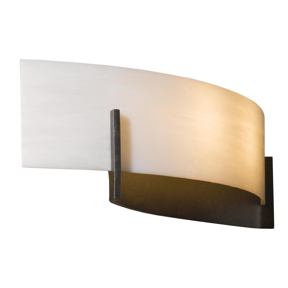 Hubbardton Forge 2011 Dark Smoke White Art Glass (BB) Axis Sconce