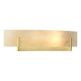 Hubbardton Forge 2011 Modern Brass Amber Swirl Glass (AA) Axis Sconce