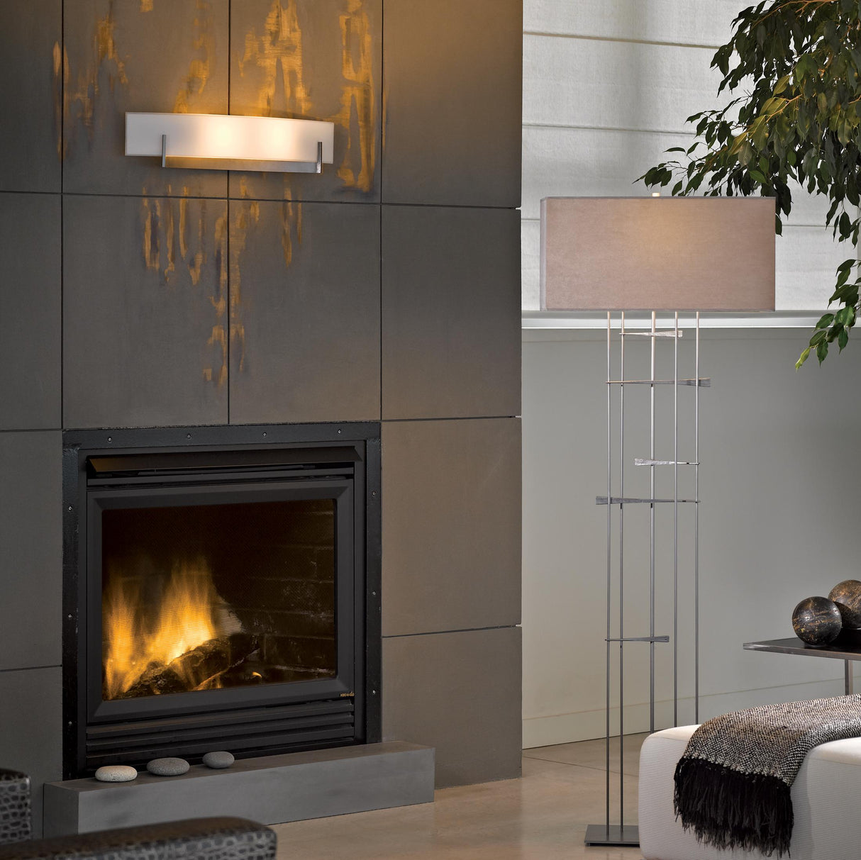 Hubbardton Forge 2011 Dark Smoke Opal Glass (GG) Axis Large Sconce