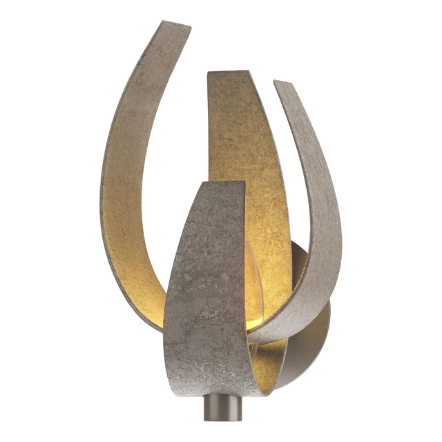 Hubbardton Forge 2014 Dark Smoke Clear Glass with Frosted Diffuser (YE) Corona Large Sconce