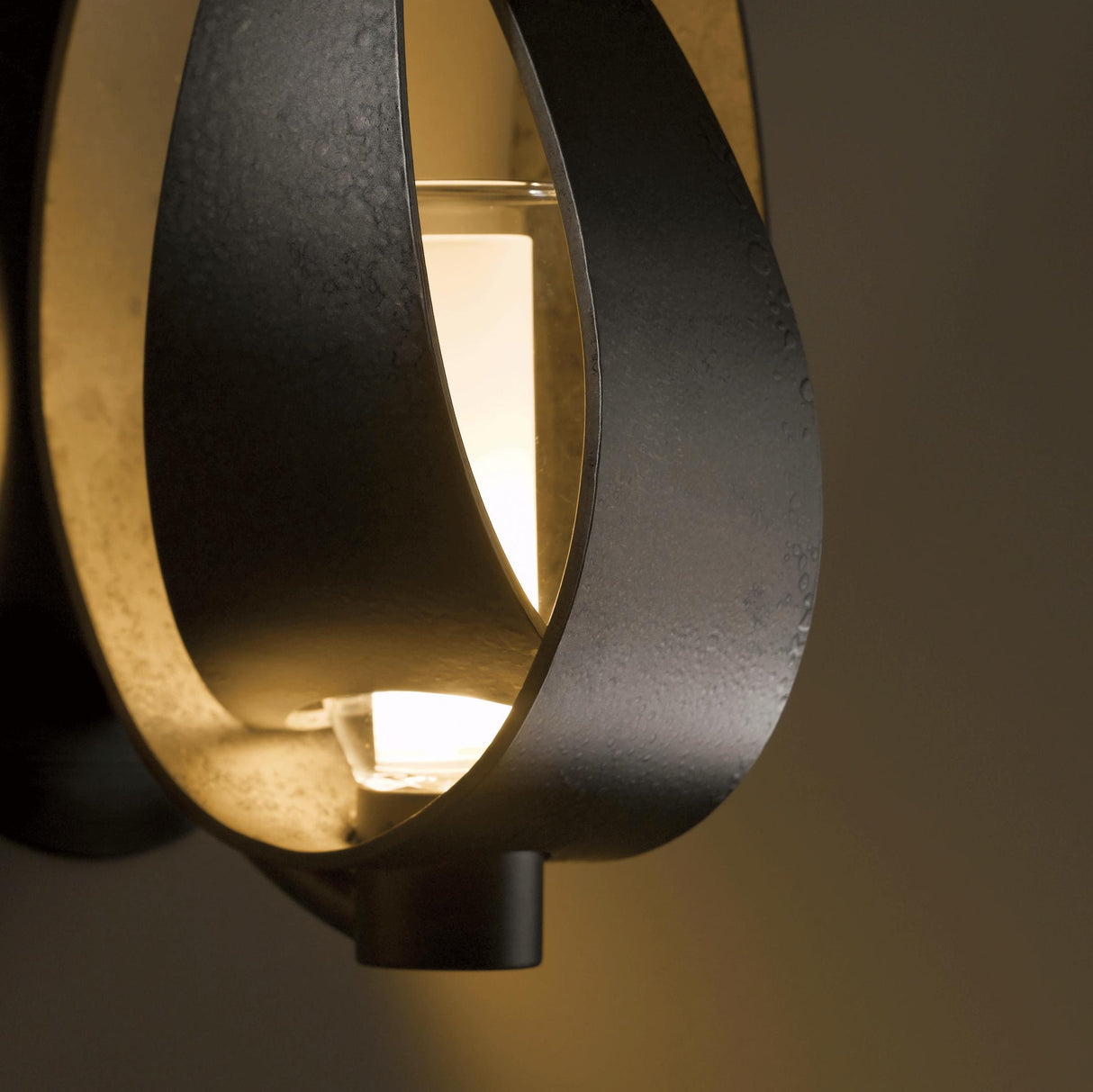 Hubbardton Forge 2014 Dark Smoke Clear Glass with Frosted Diffuser (YE) Corona Large Sconce