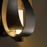 Hubbardton Forge 2014 Dark Smoke Clear Glass with Frosted Diffuser (YE) Corona Large Sconce