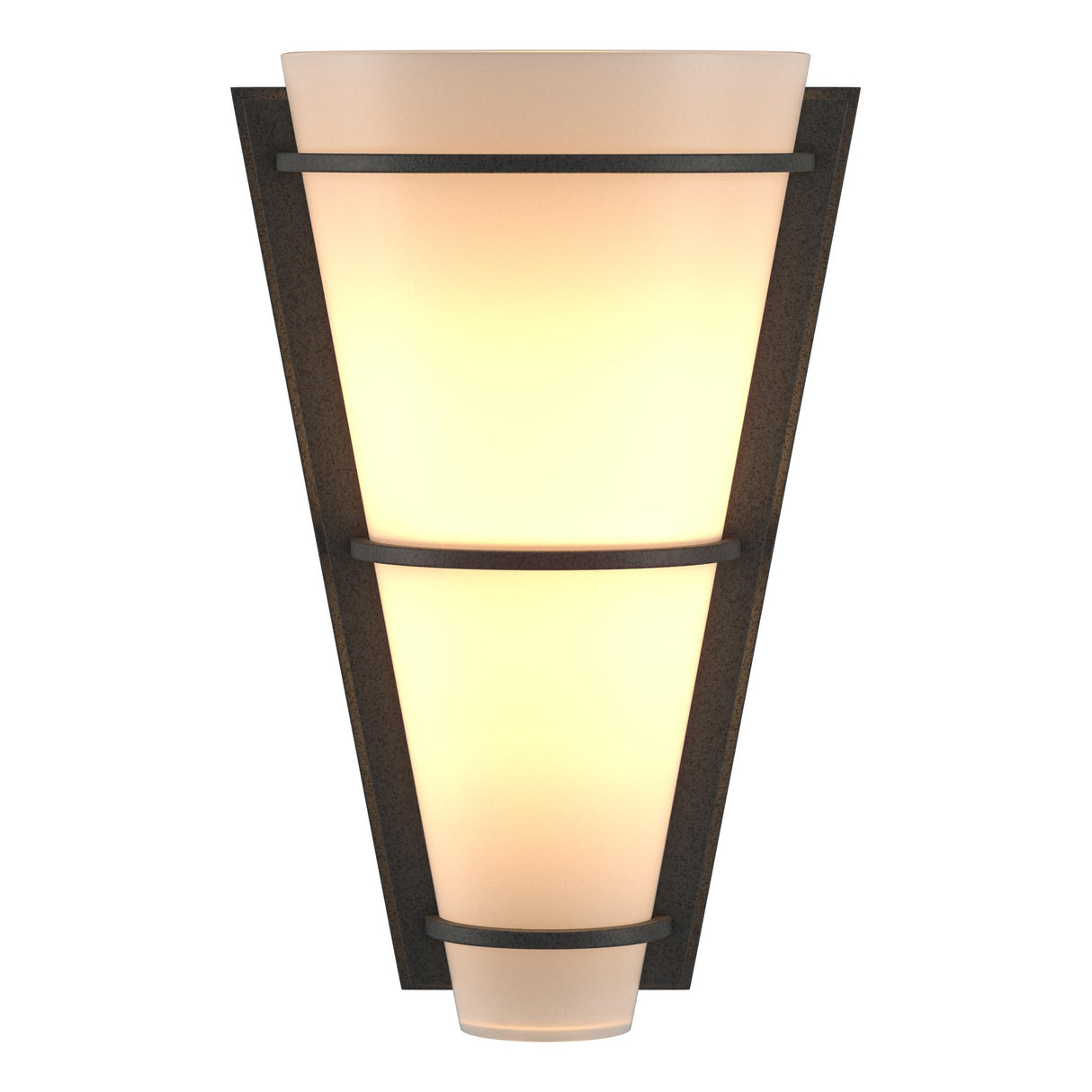 Hubbardton Forge 2001 Natural Iron Opal Glass (GG) Suspended Half Cone Sconce