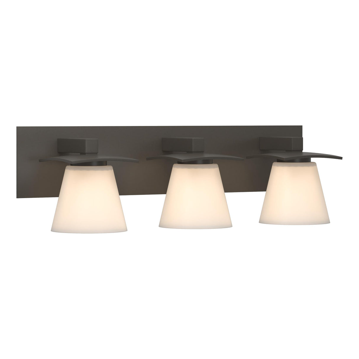 Hubbardton Forge 2010 Dark Smoke Opal Glass (GG) Wren 3 Light Sconce