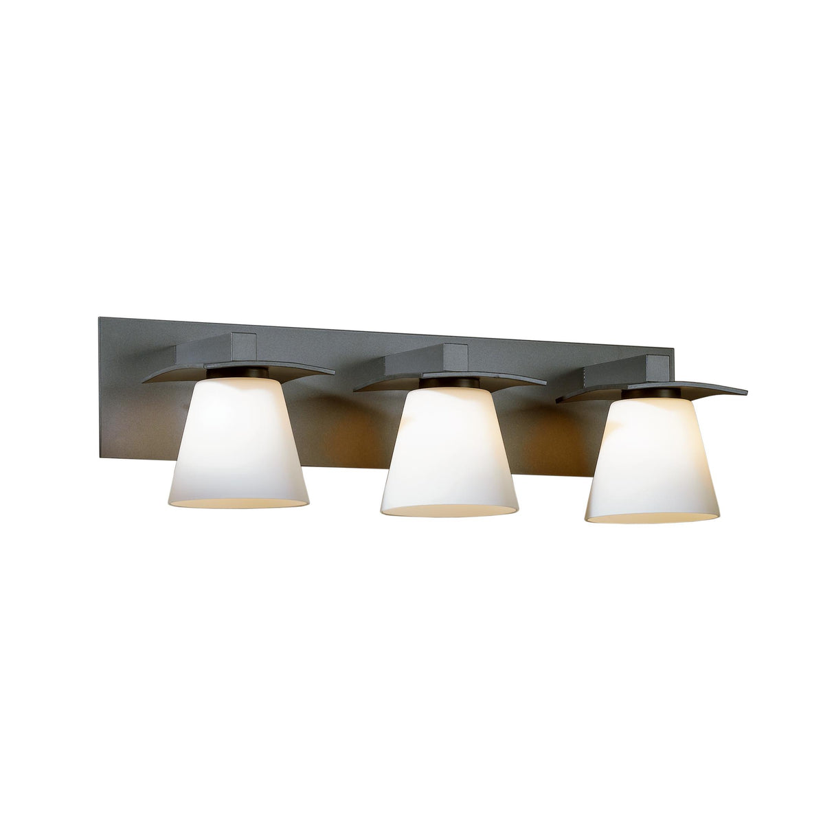 Hubbardton Forge 2010 Dark Smoke Opal Glass (GG) Wren 3 Light Sconce
