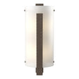 Hubbardton Forge 2006 Bronze White Art Glass (BB) Forged Vertical Bar Sconce