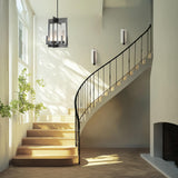 Hubbardton Forge 2006 Dark Smoke White Art Glass (BB) Forged Vertical Bar Sconce