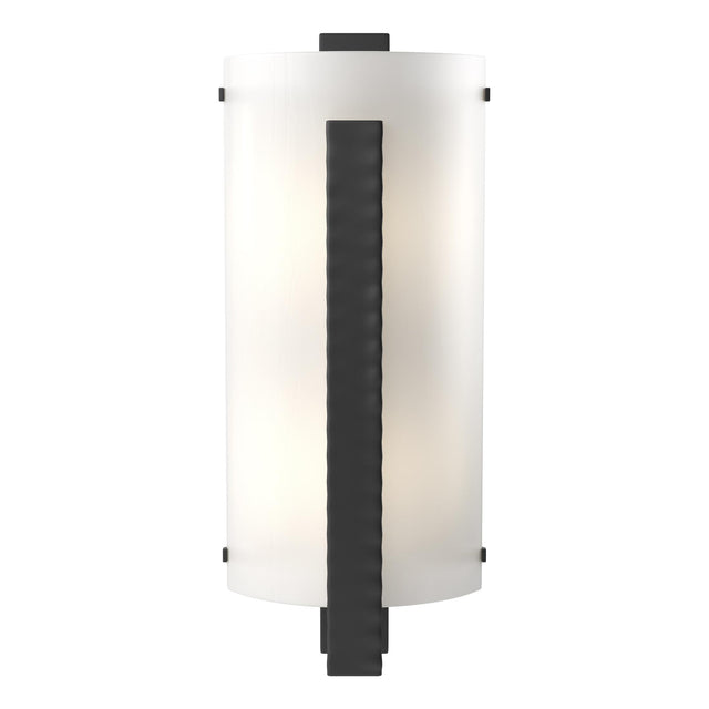 Hubbardton Forge 2006 Black White Art Glass (BB) Forged Vertical Bar Sconce